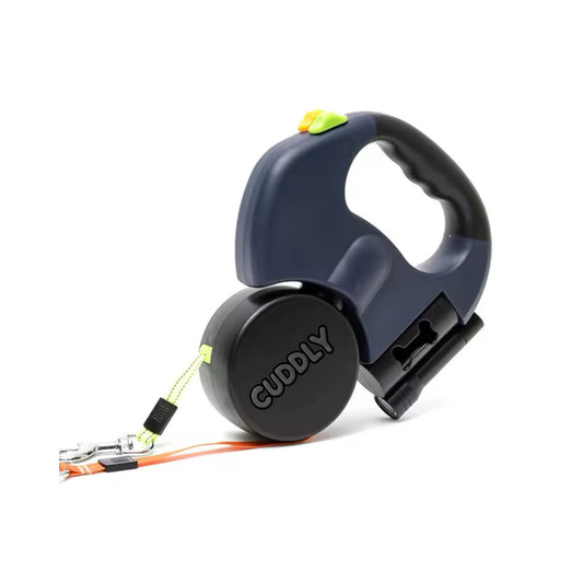 Cuddly™ Dual Leash With LED Torch & Poop Bags Holder